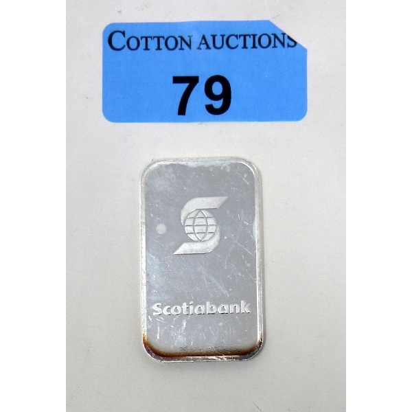 1 Oz .999 Silver Scotiabank Investor Bar 