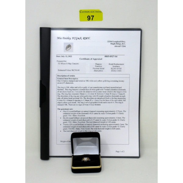 10KT White & Yellow Gold 1.83 CTW Diamond Ring 