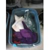Image 1 : Tote of Cushion Cover, Fabric Remnants & Linens