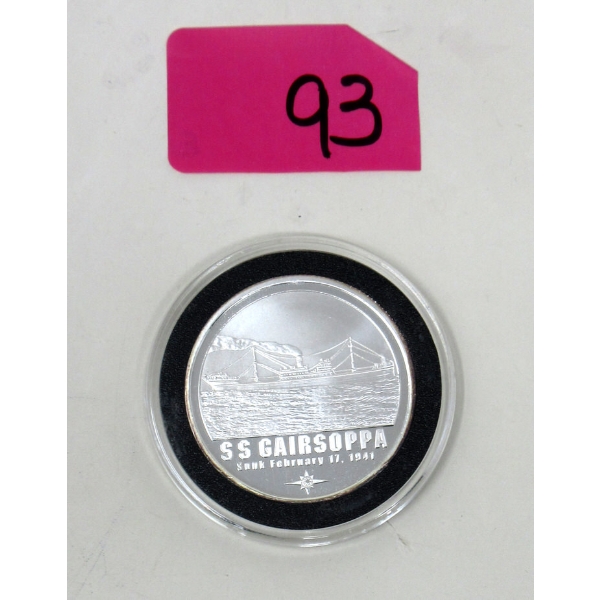 1 Oz .999 Silver WW2 Shipwreck Silver Round 