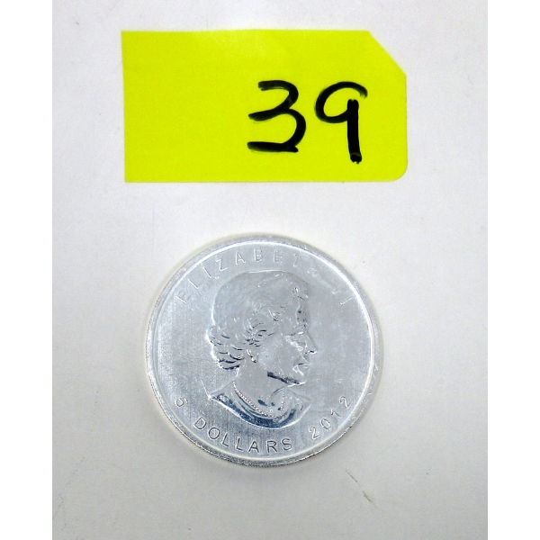 1 Oz .9999 Silver 2012 Canada Maple Leaf Coin