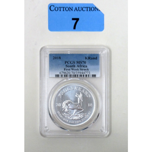 Certified 1 Oz .999 Silver 2018 First Week Struck Krugerrand Coin