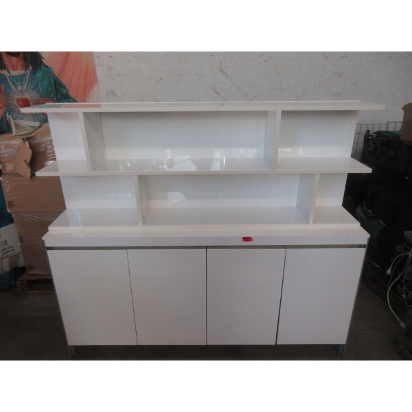 White Lacquered Cabinet & Shelf