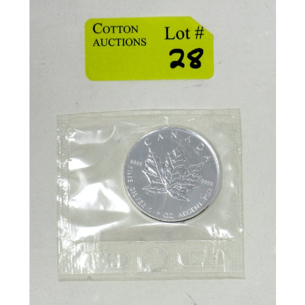 1 Oz .9999 Silver 2008 Flex Sealed Maple Leaf Coin 