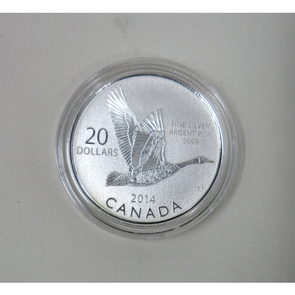 .9999 Silver 2014 Canada Goose $20 Coin