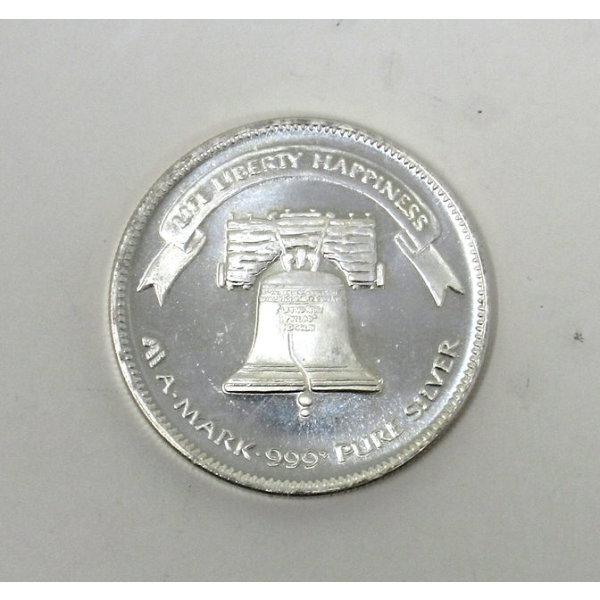Vintage 1 Oz .999 Silver 1984 Liberty Bell Round 