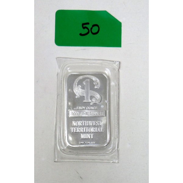 1 Oz .999 Silver Northwest Territorial Mint Bar 