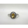 Image 2 : Citrine & Diamond Ring set in Sterling Silver 
