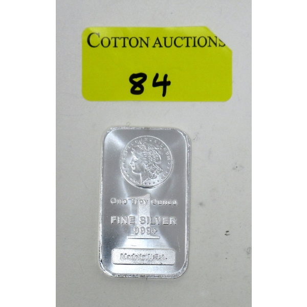 1 Oz .999+ Silver Morgan Head Bar