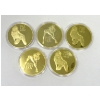 Image 1 : 5 x Gold Clad NUDE Girl Art Rounds 