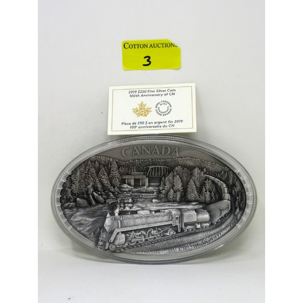 RARE 1010 Gram .9999 Silver 2019 Anniversary of CN $250 Coin 