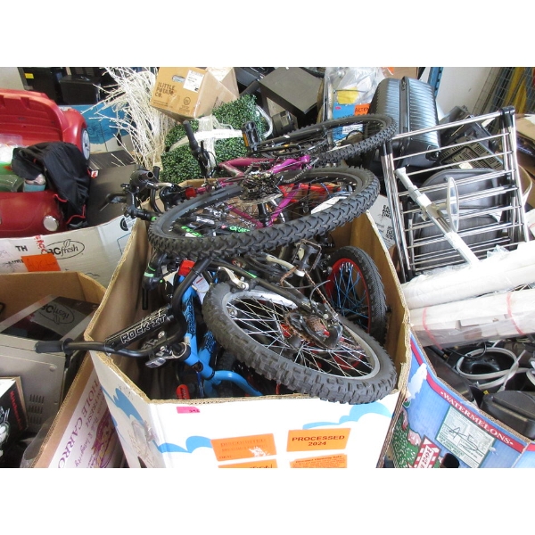 Skid of Assorted Bikes & Bike Parts - As Is