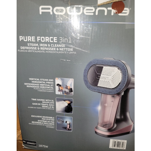 Rowenta Pure Force 3-in-1 Steamer/Iron- Customer Return 