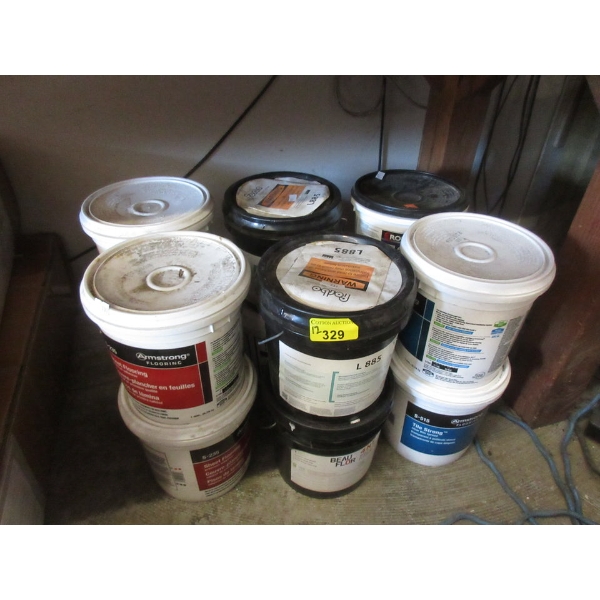 12 x 1 Gallon Pails of Flooring Adhesive - Assorted