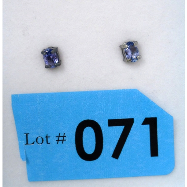 New 1 CT Tanzanite Earrings in Sterling Silver