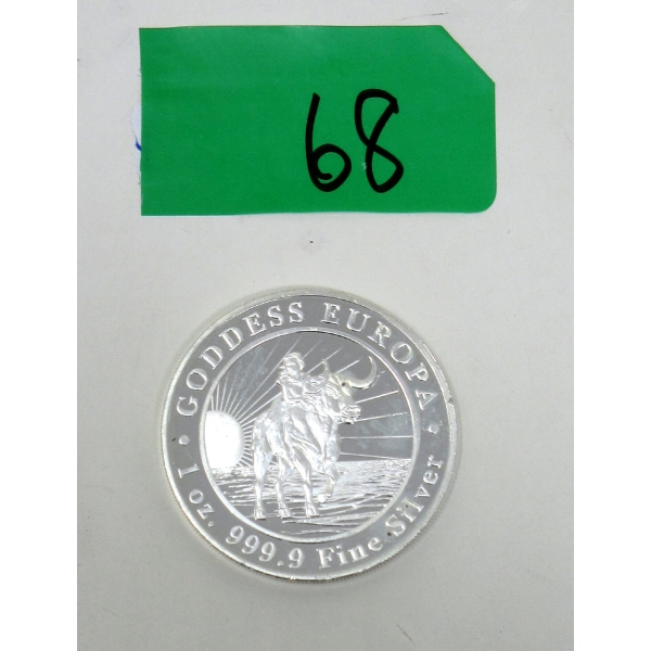 1 Oz .9999 Silver 2021 Goddess Europa Coin 