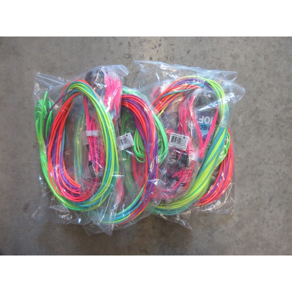 5 Sets of 10 New Neon 10' USB to Micro Cables