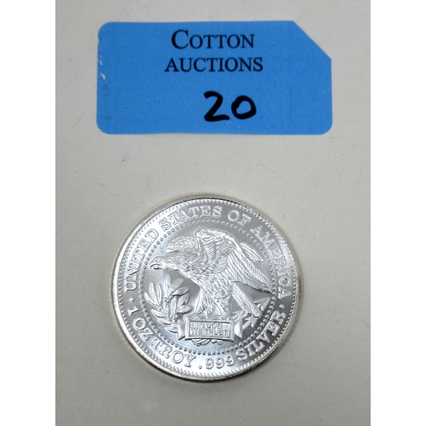 1 Oz .999 Silver Eagle/Silver Trade Unit Round 