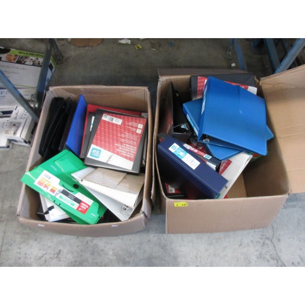 2 Boxes of New Binders & Accordion Folders