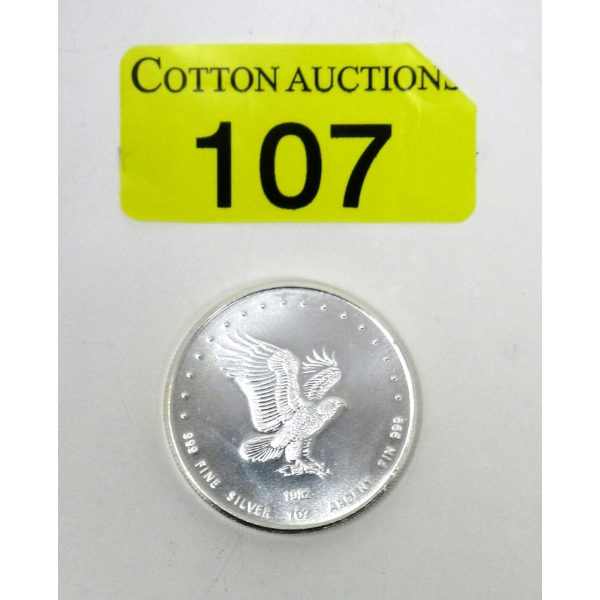 1 Oz .999 Silver 1982 Silver Eagle Round 