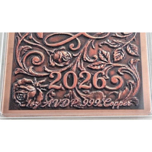 Certified 1 Oz .999 Copper 2026 Vixens Series Art Bar