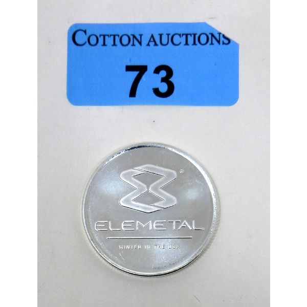 1 Oz .999 Silver Elemetal Round 