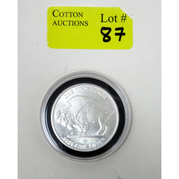 1 Oz .9999 Silver Buffalo/Indigenous Art Round 
