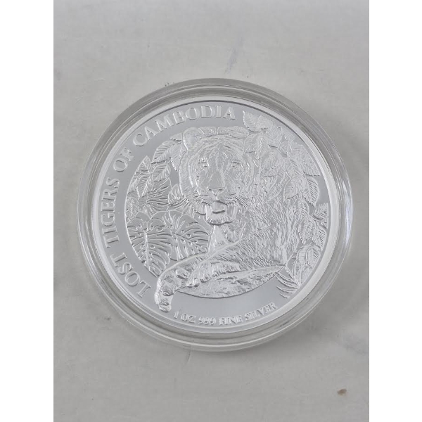 1 Oz .999 Silver 2023 Lost Tigers of Cambodia Coin 