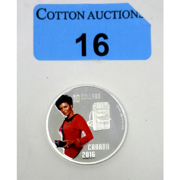 1/2 Oz .999 Silver 2016 Uhura: Star Trek Colourized Coin 