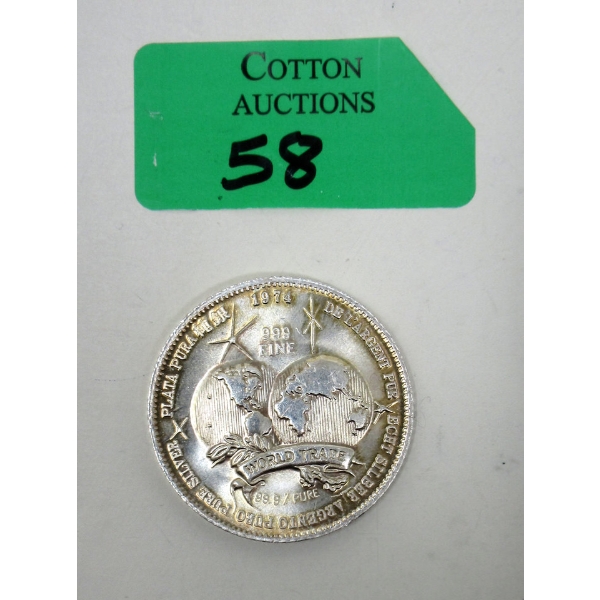 Vintage 1974  1 Oz .999 Silver Round 