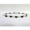 Image 2 : New 7" Sterling Silver and Garnet Tennis Bracelet
