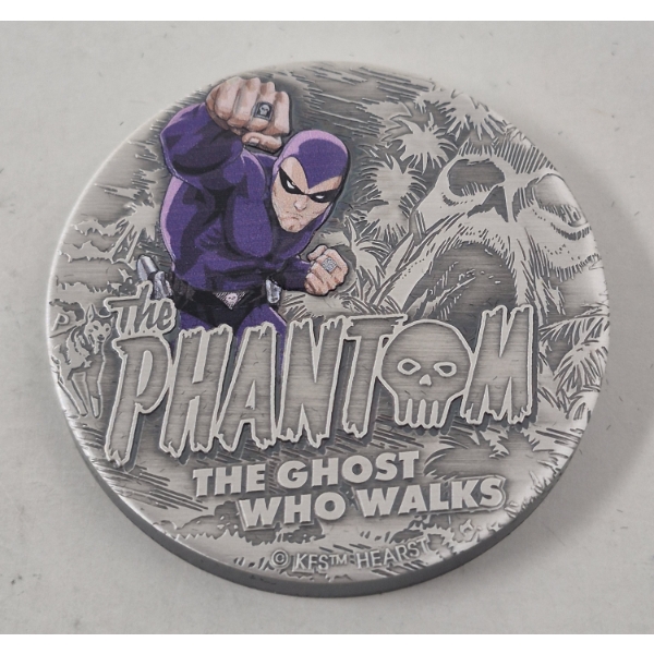2 Oz .9999 Silver The Phantom Antiqued Colored Coin 