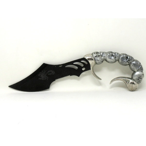 Scorpion & Skull Handled Fantasy Knife with 8" Blade