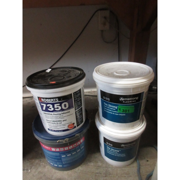 4 x 1 Gallon Pails of Assorted Flooring Adhesives