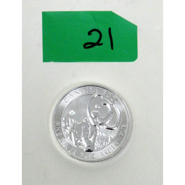 2 Oz .9999 Silver 2024 Mammoth Coin 