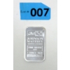 Image 1 : 1 Oz .999 Silver Johnson Matthey Bar 