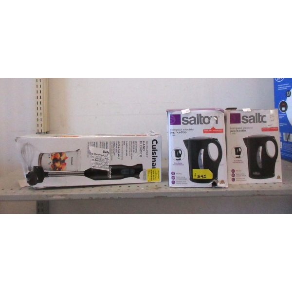 Cuisinart Hand Blender & 2 Salton 1 Litre Kettles