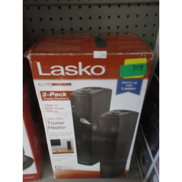 Pack of 2 Lasko Personal Ceramic Tower Heaters