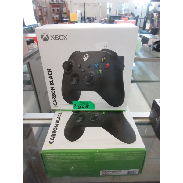 2 Wireless Xbox Controllers in Boxes - Carbon Black