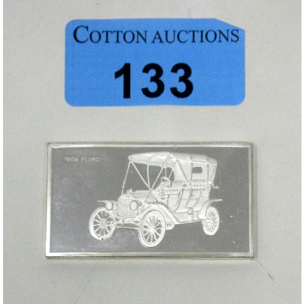 1000 Grain .925 Silver Franklin Mint Car Bar