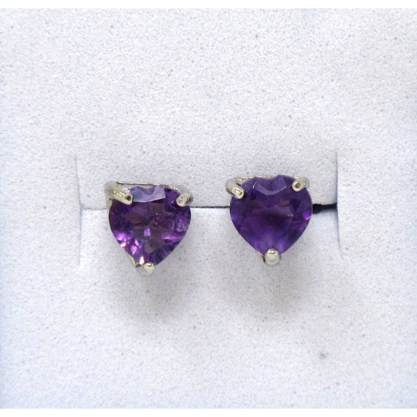 New 1.35 CT Amethyst Sterling Silver Earrings