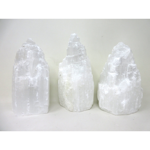 3 Selenite Crystal Healing Towers - Tallest 6"