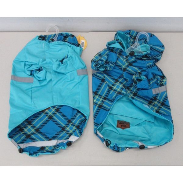 3 Cases of New Reversible Raincoats for Dogs - Blue