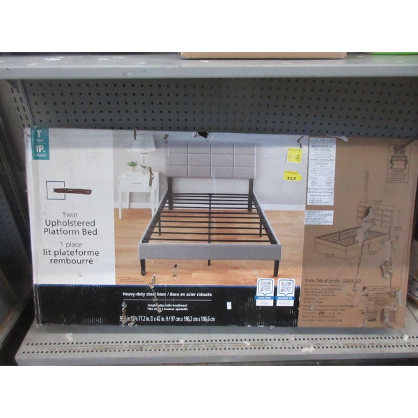 Twin Upholstered Platform Bed - Heavy Duty Base
