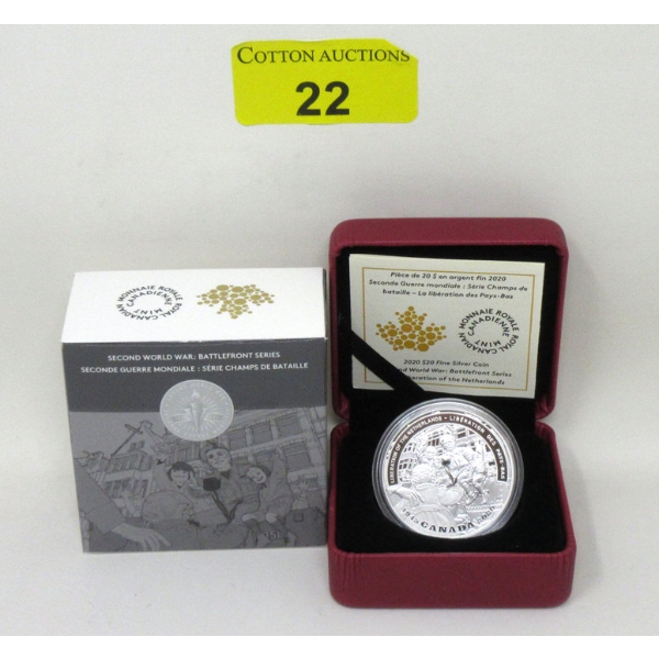 1 Oz .9999 Silver 2020 WWII: Battlefront Series Liberation of Netherlands Coin 
