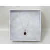 Image 2 : New .925 Silver Pear Cut Garnet Necklace w/Diamond