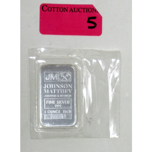 1 Oz .999 Silver Johnson Matthey Bar 