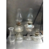 Image 1 : 4 Piece Lot of Oil Lamps and Chimneys