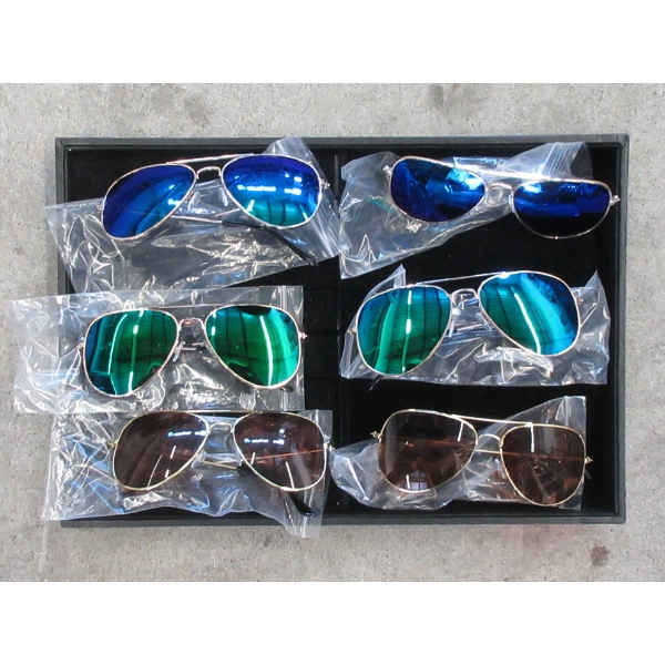 6 New Metal Framed Aviator Sunglasses 