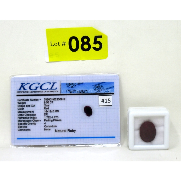 9.55 Carat Oval-Shape Ruby Gemstone